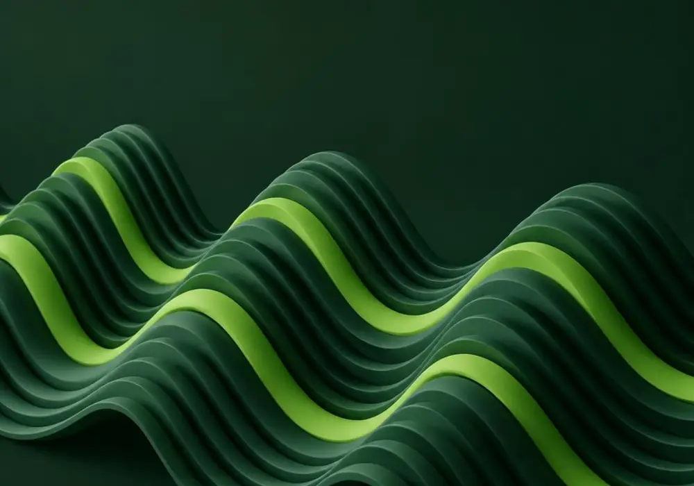Repeating green waves showing the steady rhythm Lekuluent encourages