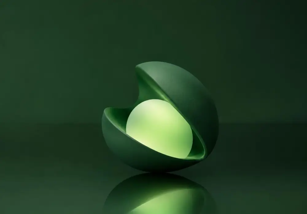 An open shell cradling a soft glowing orb